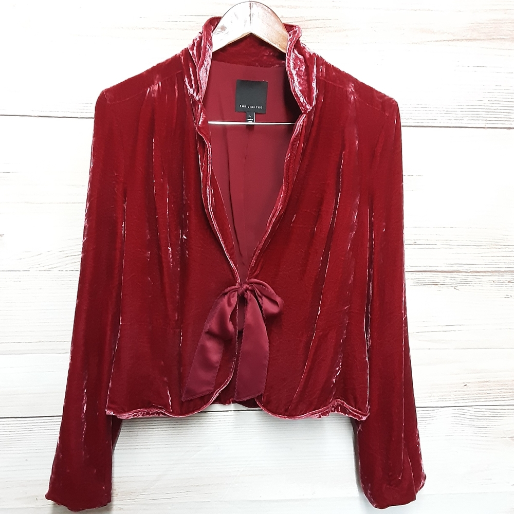 The Limited Velvet Freesia Tie Front Blazer Size L
